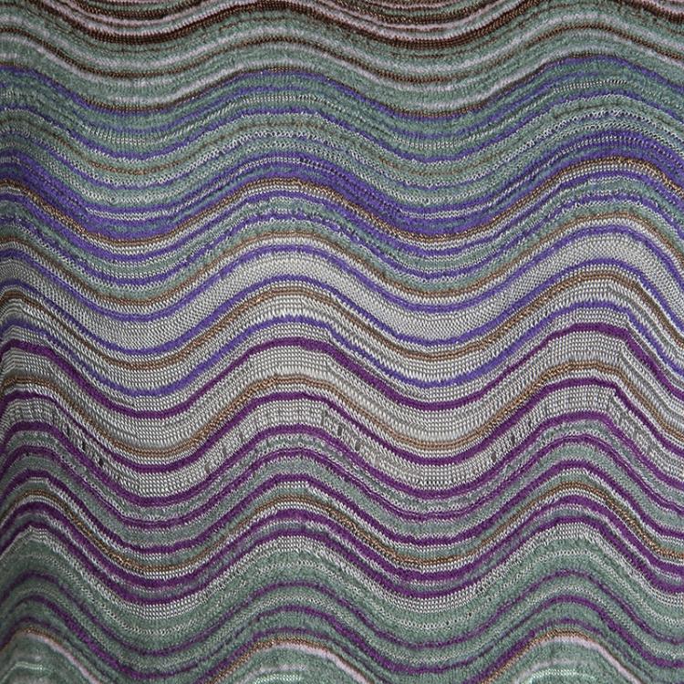 Pre Owned M Missoni Multicolor Wave Pattern Knit Sleeveless Dress L