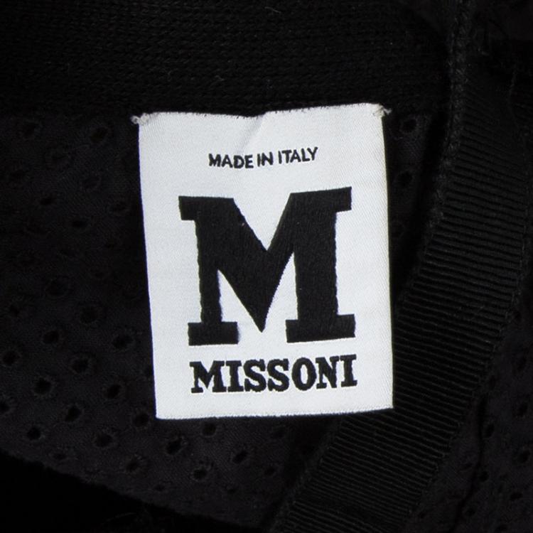 Pre Owned M Missoni Black Cotton Cutout Eyelet Embroidered Sleeveless Dress M