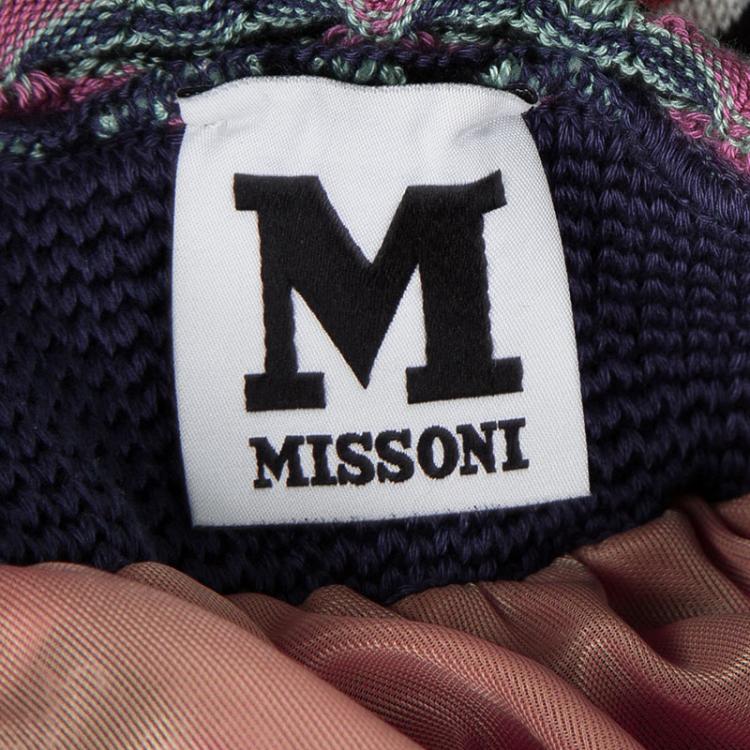 Pre Owned M Missoni Multicolor Patterned Knit Strapless Tube Dress M