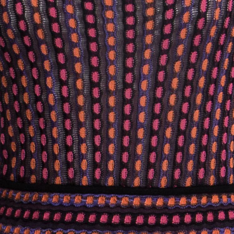 Pre Owned M Missoni Multicolor Knit Cutout Back Detail Maxi Dress M