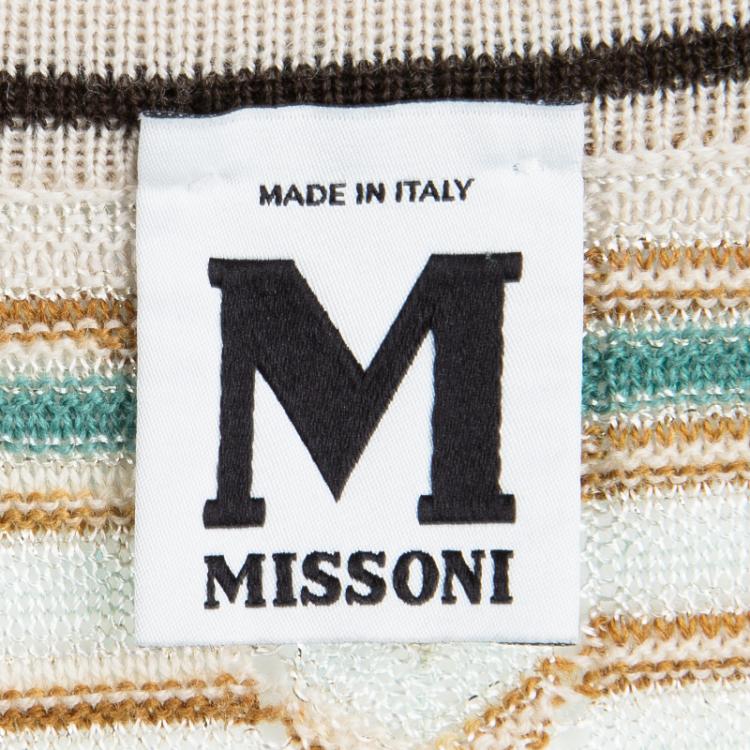 Pre Owned M Missoni Multicolor Chevron Striped Knit Sweater Tunic S
