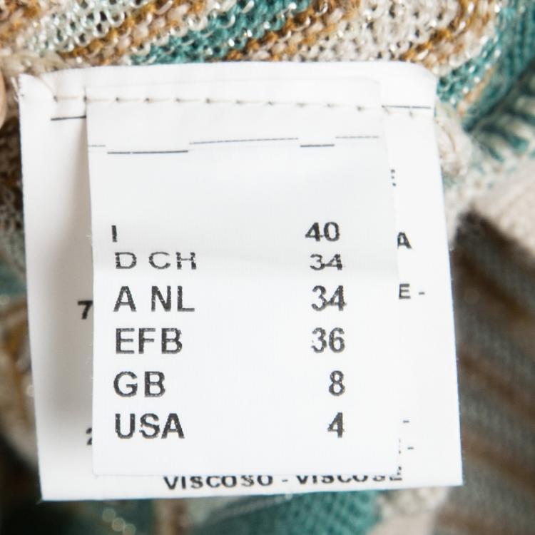 Pre Owned M Missoni Multicolor Chevron Striped Knit Sweater Tunic S