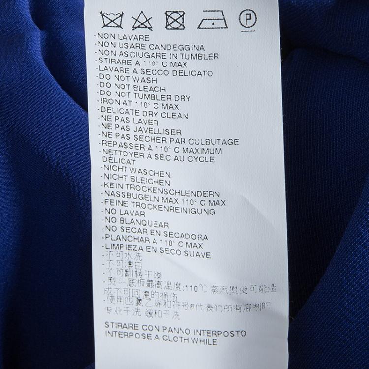 Pre Owned Maison Martin Margiela Blue Silk Belted Long Sleeve Dress M