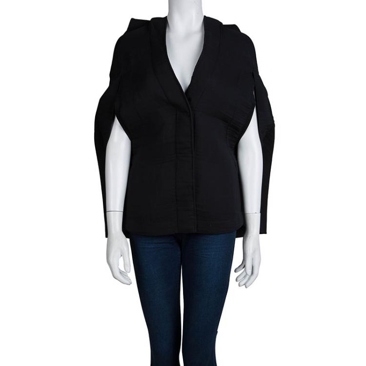 Pre Owned Maison Martin Margiela Black Hooded Cape S
