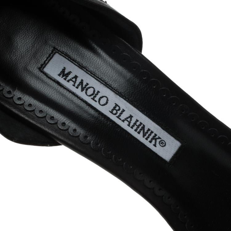 Pre Owned Manolo Blahnik Black Lace D'orsay Pumps Size 39