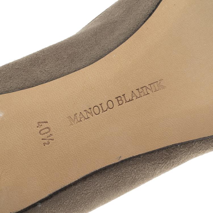 Pre Owned Manolo Blahnik Grey Suede Pointed Toe Pumps Size 40.5