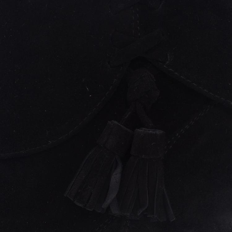 Pre Owned Manolo Blahnik Black Suede Indbo Ankle Boots Size 39.5