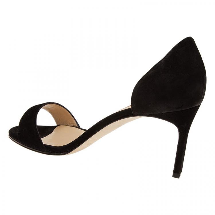 Pre Owned Manolo Blahnik Black Suede Catalina D'orsay Pumps 38.5