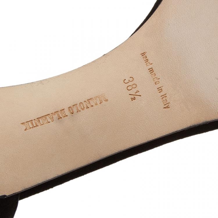 Pre Owned Manolo Blahnik Black Suede Catalina D'orsay Pumps 38.5