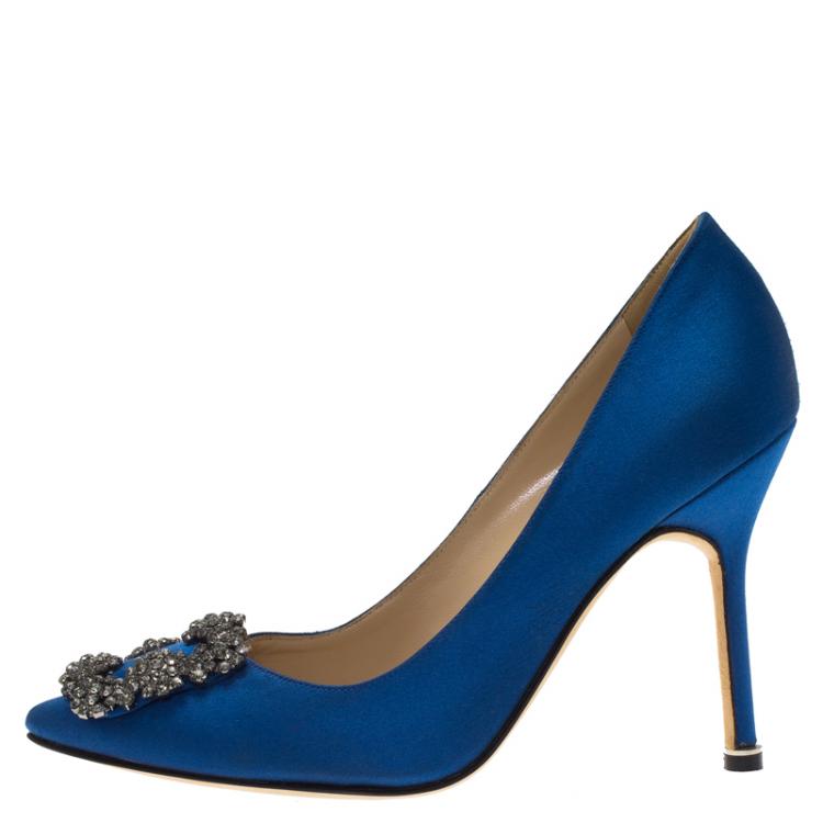 Blue manolo sale blahnik shoes