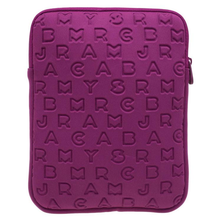 Pre Owned Marc by Marc Jacobs Pink Fabric Vertical Dreamy Logo Laptop Case