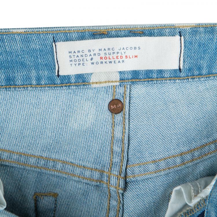 Pre Owned Marc by Marc Jacobs Lily Dot Blue Ripped Jeans S