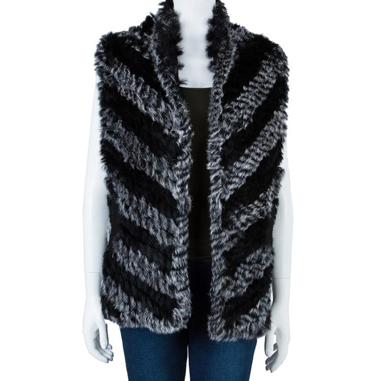 Pre Owned Marc by Marc Jacobs Black Leelee Fur Vest S