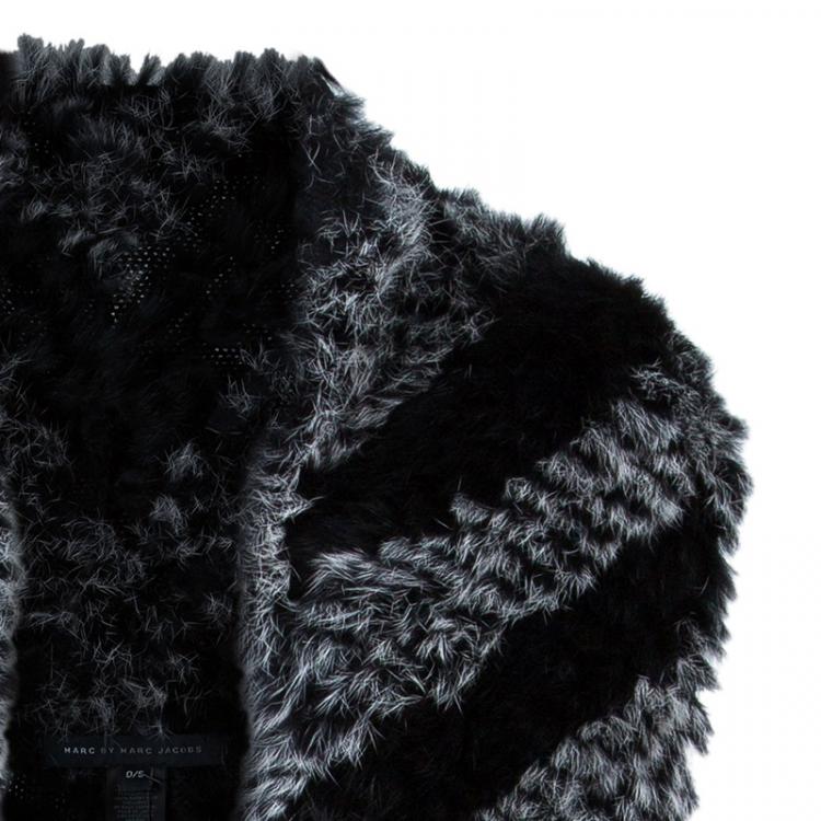 Pre Owned Marc by Marc Jacobs Black Leelee Fur Vest S