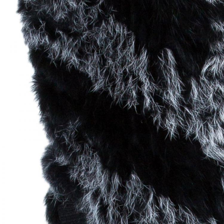 Pre Owned Marc by Marc Jacobs Black Leelee Fur Vest S