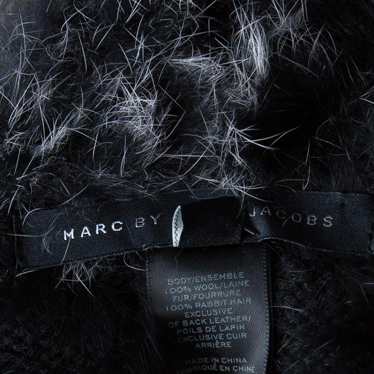 Pre Owned Marc by Marc Jacobs Black Leelee Fur Vest S