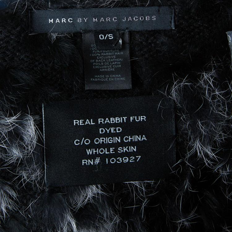 Pre Owned Marc by Marc Jacobs Black Leelee Fur Vest S