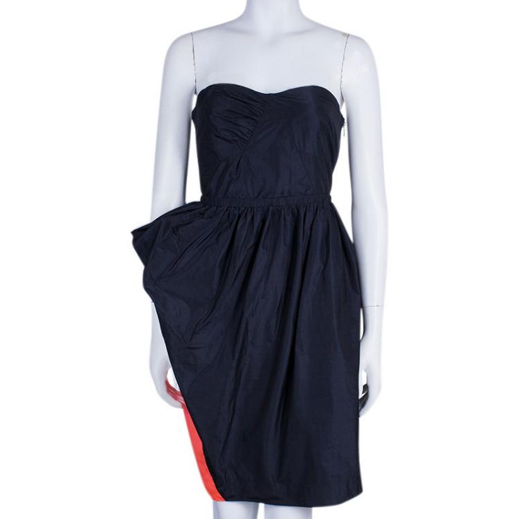 Pre Owned Marc by Marc Jacobs Black and Orange Sleeveless Dress M