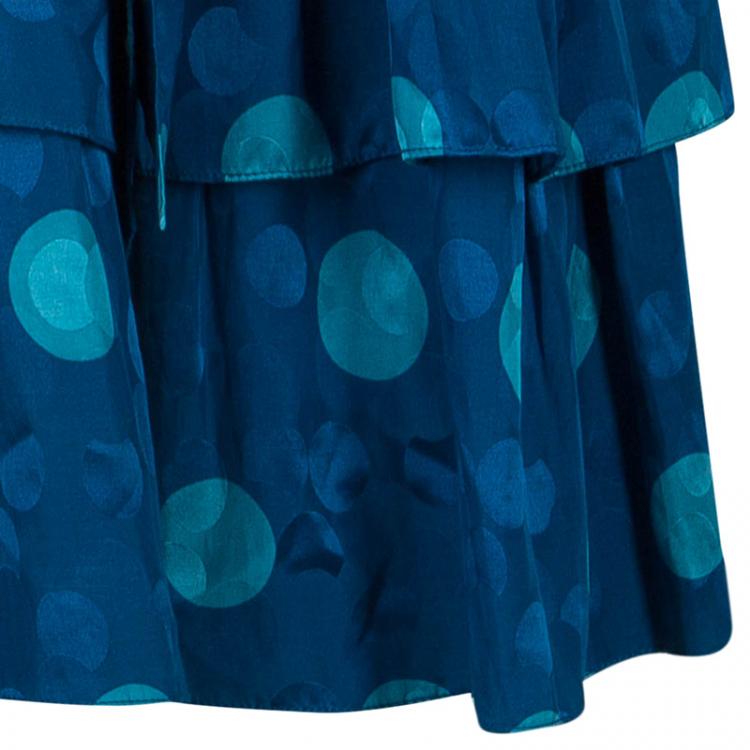 Pre Owned Marc by Marc Jacobs Blue Polka Dot Dress M