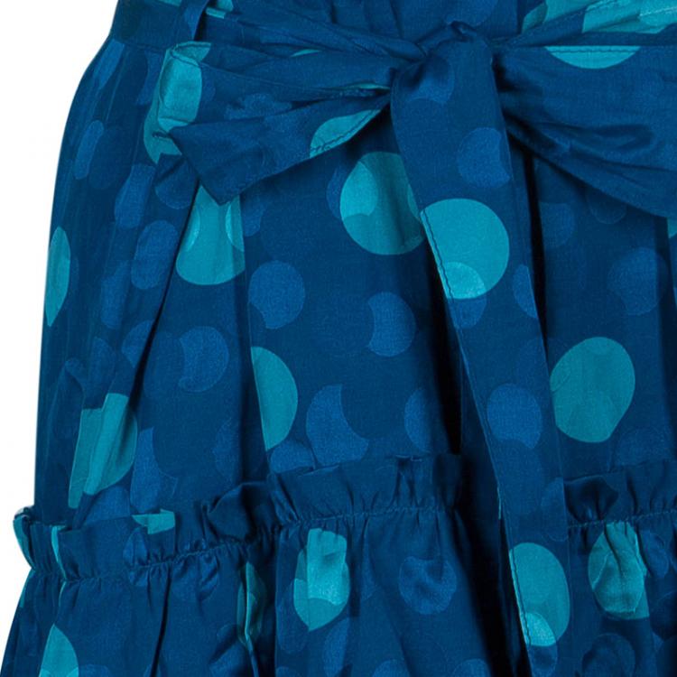 Pre Owned Marc by Marc Jacobs Blue Polka Dot Dress M