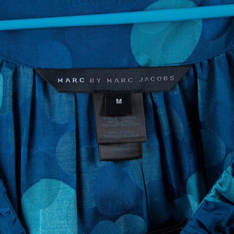 Pre Owned Marc by Marc Jacobs Blue Polka Dot Dress M