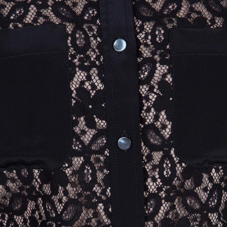 Pre Owned Marc by Marc Jacobs Black Leila Lace Playsuit S