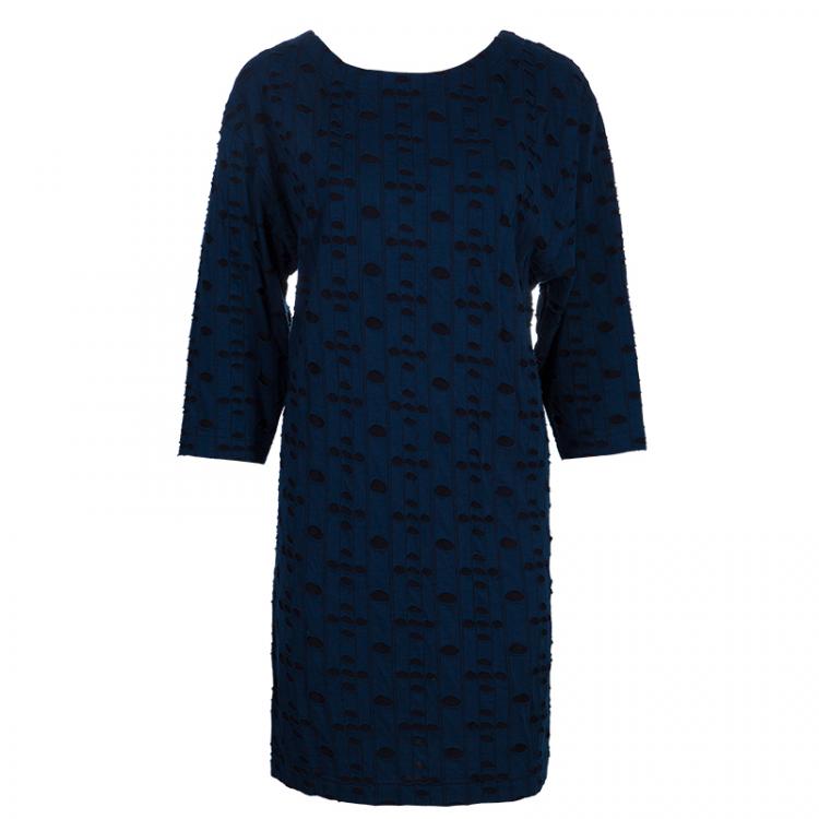 مملوكة مسبقًا Marc by Marc Jacobs Navy Button Front Dress M