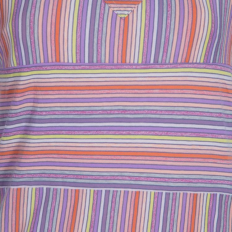 Pre Owned Marc by Marc Jacobs Multicolor Striped A-line Knit Dress L