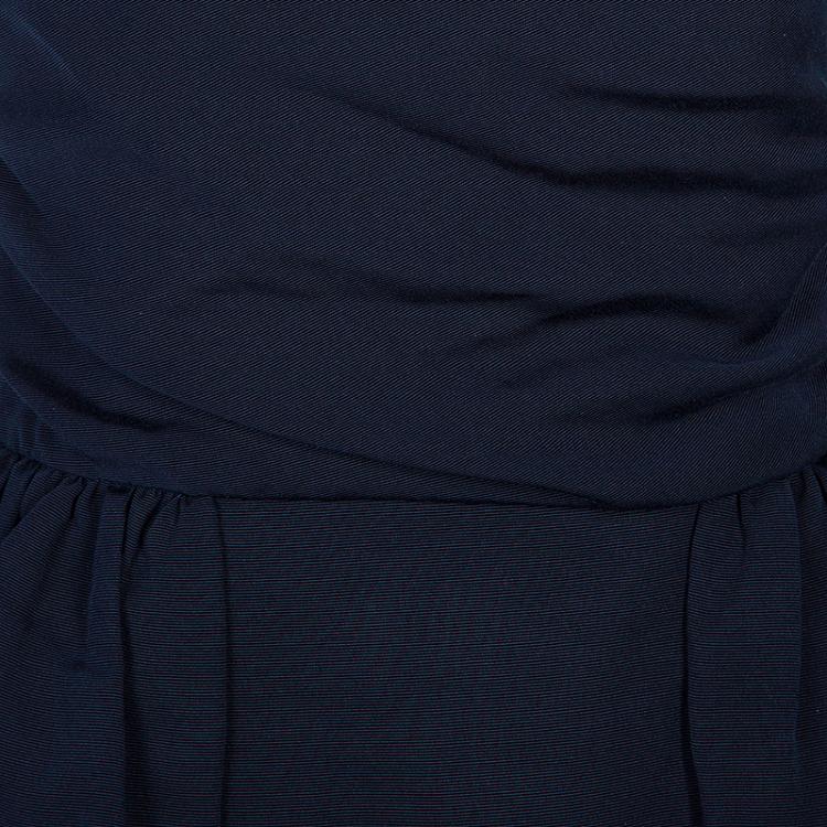 Pre Owned Marc by Marc Jacobs Navy Blue Strapless Dress L