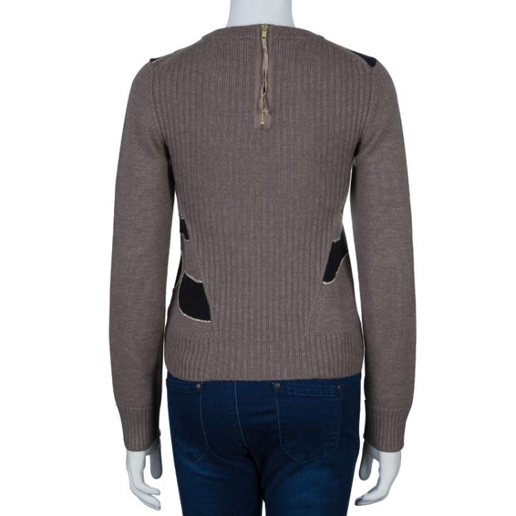 Pre Owned Marc by Marc Jacobs Beige and Black Sweater S