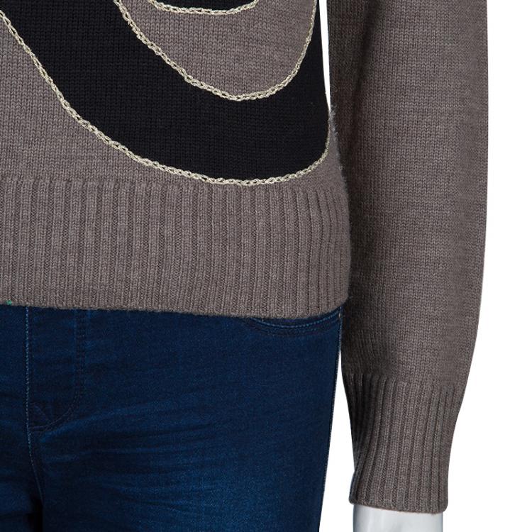 Pre Owned Marc by Marc Jacobs Beige and Black Sweater S