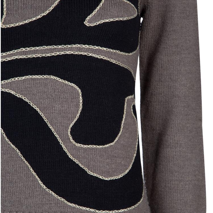 Pre Owned Marc by Marc Jacobs Beige and Black Sweater S