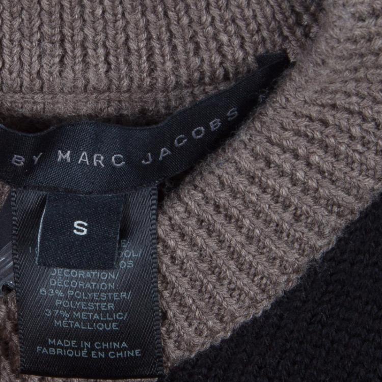 Pre Owned Marc by Marc Jacobs Beige and Black Sweater S