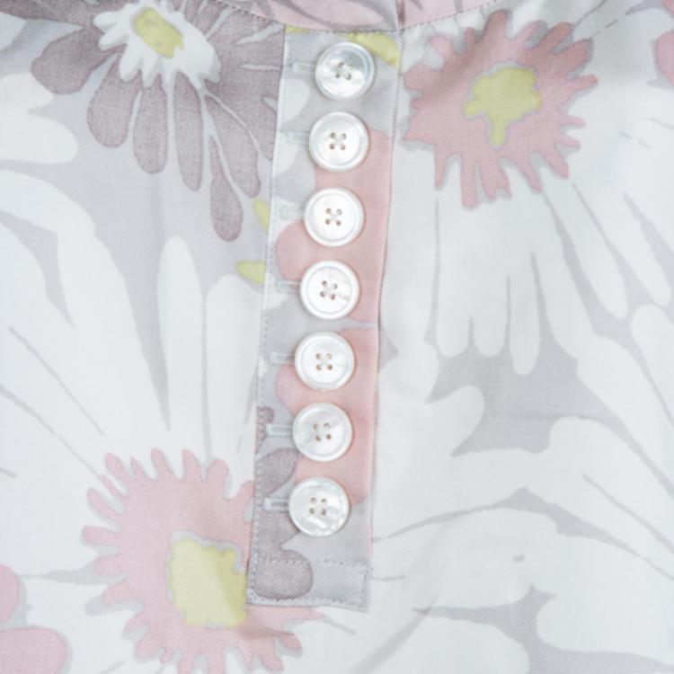 Pre Owned Marc Jacobs Floral Printed Silk Sleeveless Top L