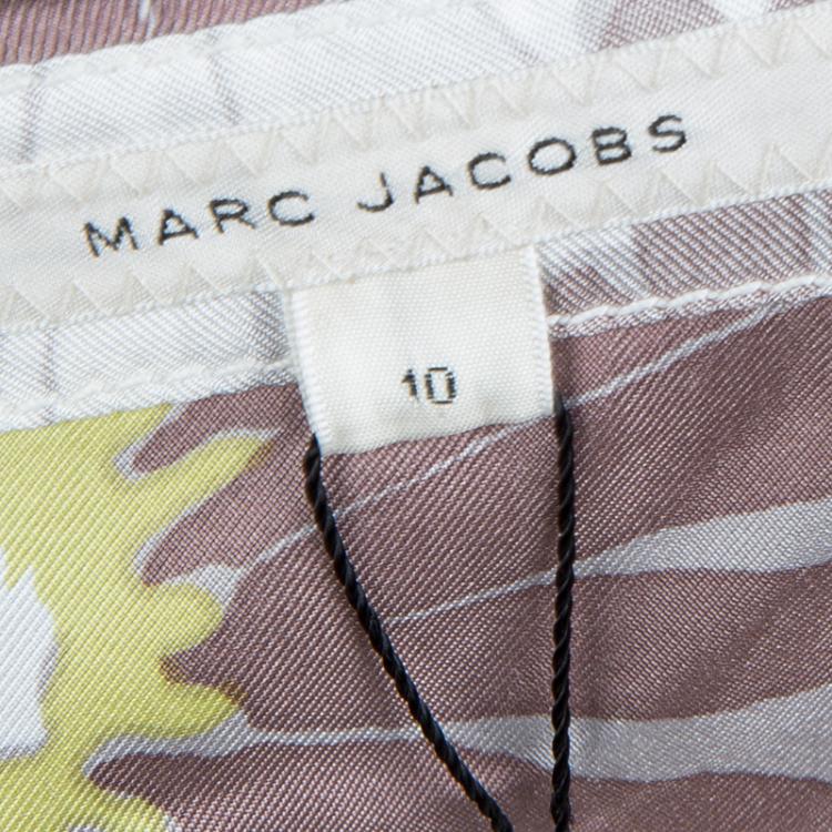 Pre Owned Marc Jacobs Floral Printed Silk Sleeveless Top L