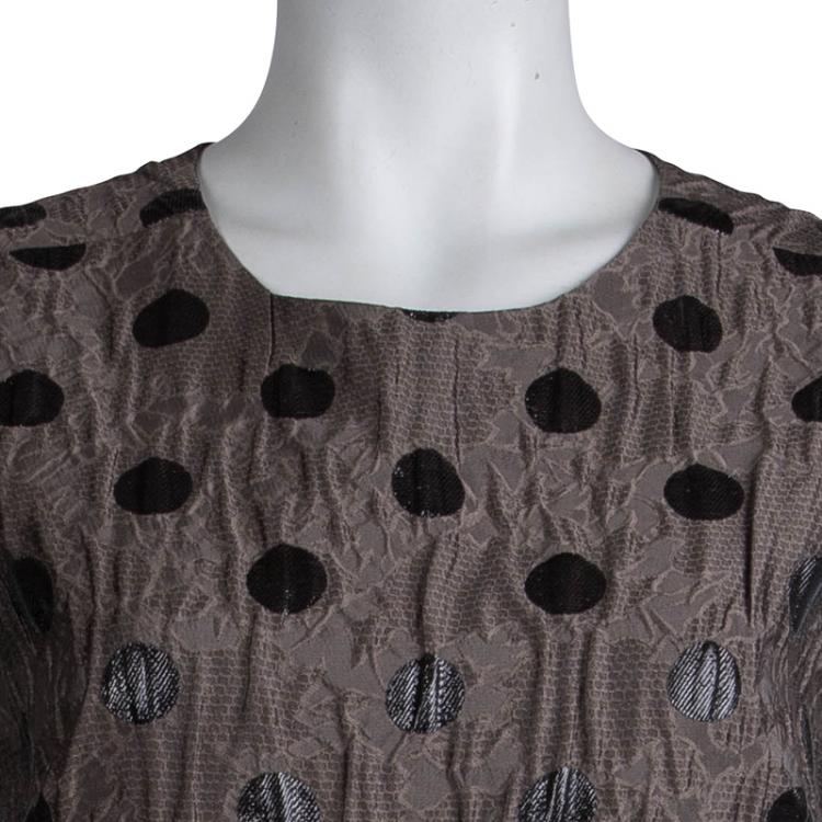 Pre Owned Marc by Marc Jacobs Beige Polka Dot Sleeveless Full Skirt Dress M