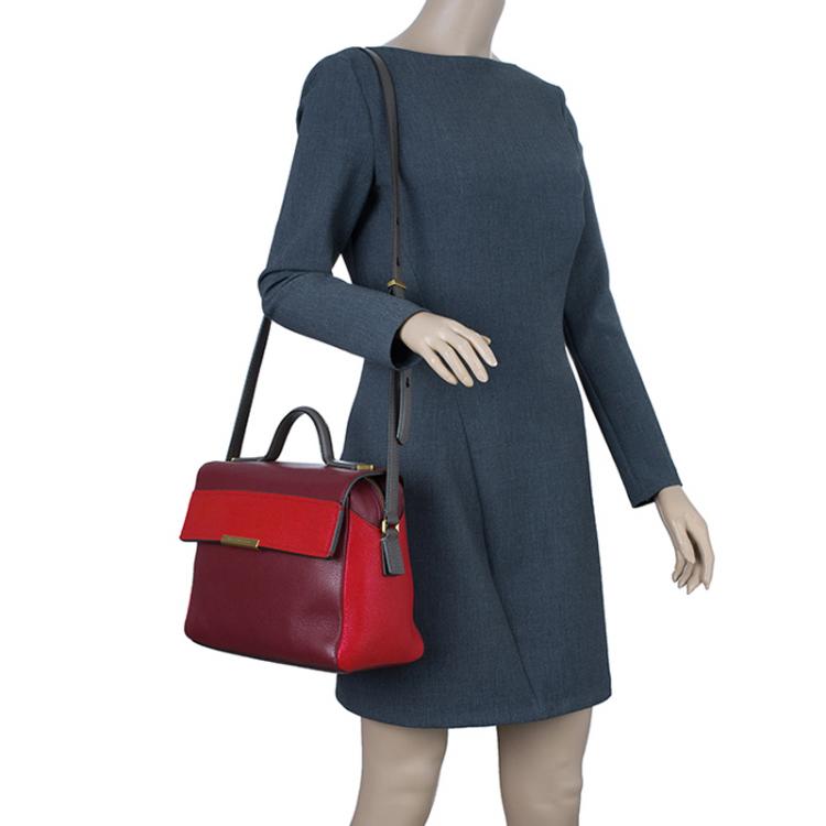 Pre Owned Marc by Marc Jacobs Cabernet Red Leather Diana Satchel