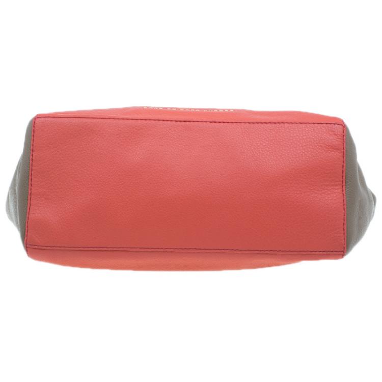 Pre Owned Marc by Marc Jacobs Rose Two Tone Leather What's the T Tote Bag
