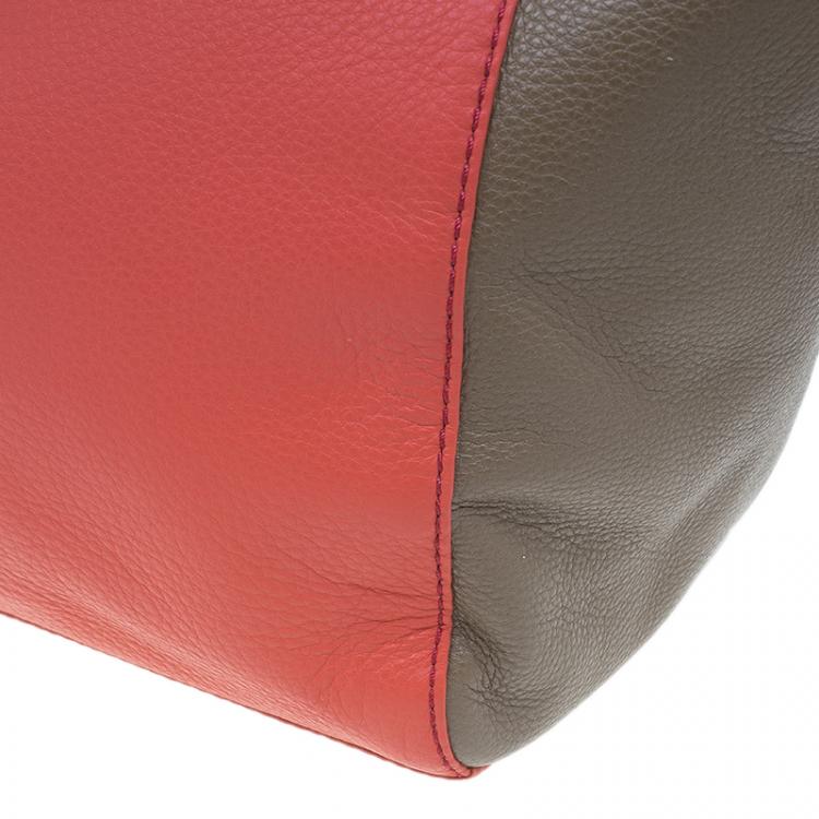 Pre Owned Marc by Marc Jacobs Rose Two Tone Leather What's the T Tote Bag