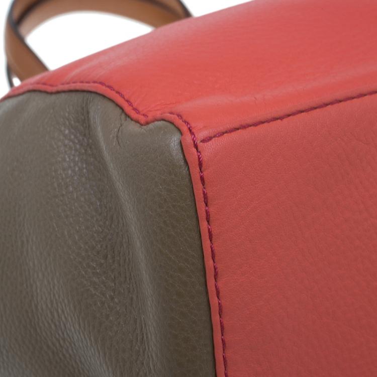 Pre Owned Marc by Marc Jacobs Rose Two Tone Leather What's the T Tote Bag