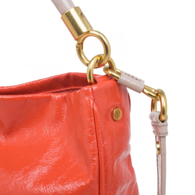 Pre Owned Marc by Marc Jacobs Orange Patent Leather Too Hot To Handle Hobo
