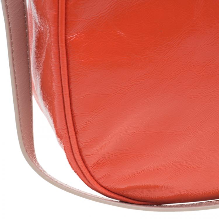 Pre Owned Marc by Marc Jacobs Orange Patent Leather Too Hot To Handle Hobo