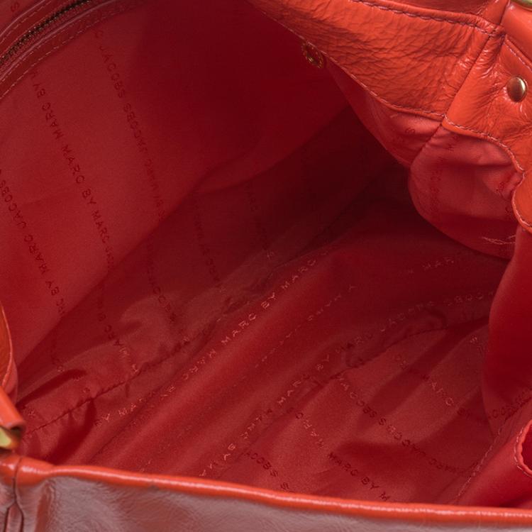 Pre Owned Marc by Marc Jacobs Orange Patent Leather Too Hot To Handle Hobo