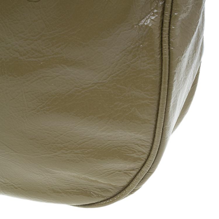 Pre Owned Marc by Marc Jacobs Olive Green Patent Leather Too Hot To Handle Hobo