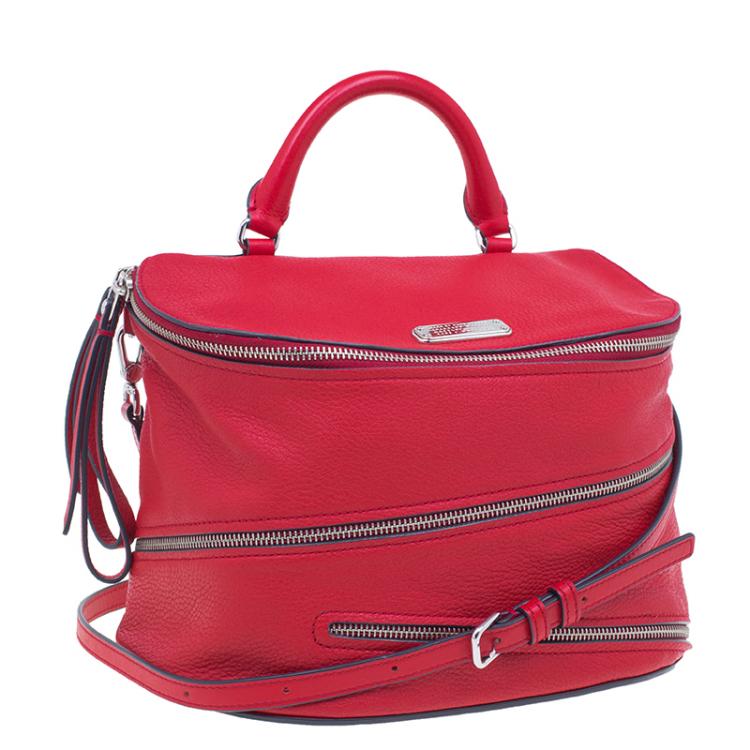 Pre Owned Marc by Marc Jacobs Red Goatskin Leather Serpentine Shoulder Bag