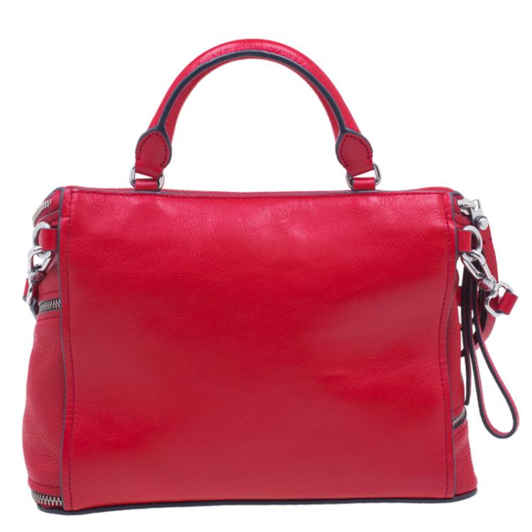 Pre Owned Marc by Marc Jacobs Red Goatskin Leather Serpentine Shoulder Bag