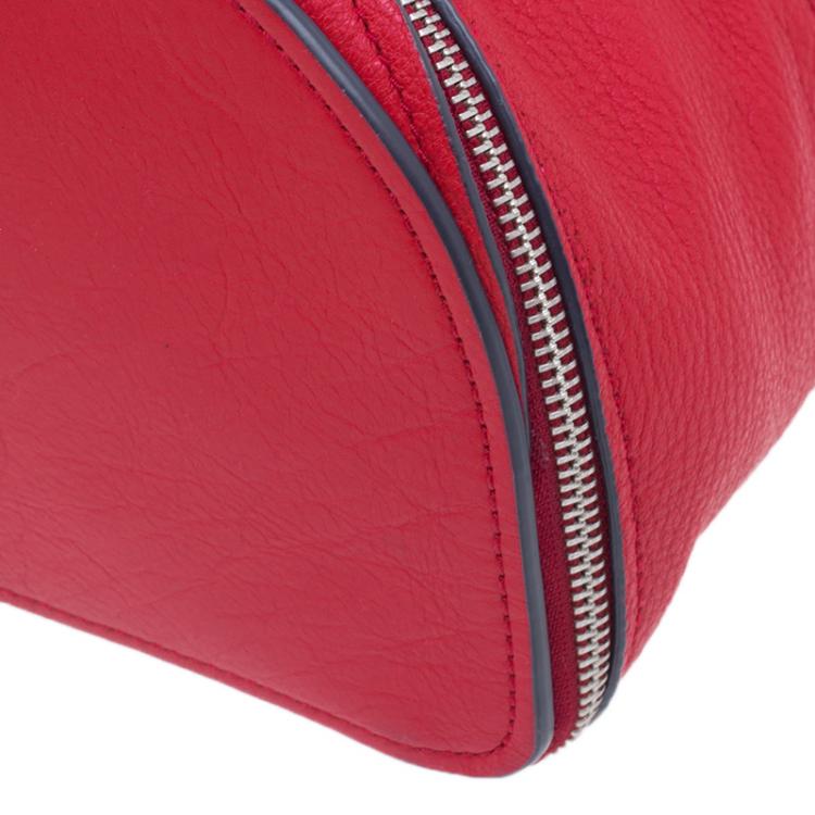 Pre Owned Marc by Marc Jacobs Red Goatskin Leather Serpentine Shoulder Bag