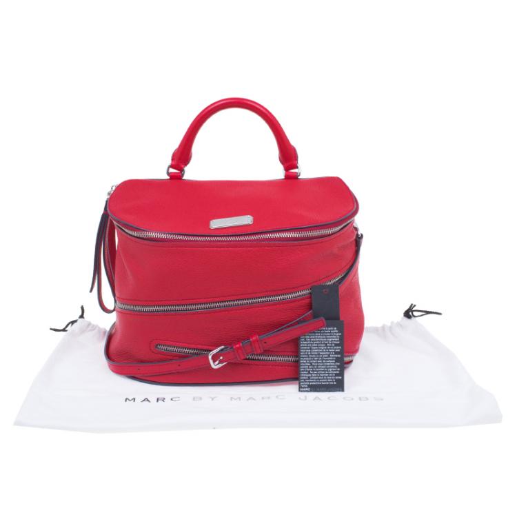 Pre Owned Marc by Marc Jacobs Red Goatskin Leather Serpentine Shoulder Bag
