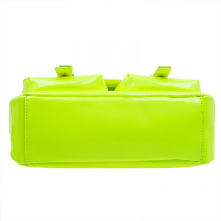 Pre Owned Marc by Marc Jacobs Safety Yellow Patent Leather Werdie Crossbody Bag