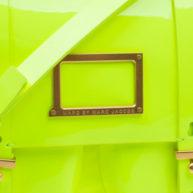 Pre Owned Marc by Marc Jacobs Safety Yellow Patent Leather Werdie Crossbody Bag